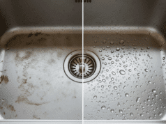 Remover e limpar manchas de ácido clorídrico de um lava-loiça inox ácido clorídrico lava-loiça inox