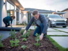 Ervas daninhas no jardim: 9 passos concretos para parar o rebrotamento sem produtos agressivos Um jardineiro arranca ervas daninhas num canteiro coberto de mulch